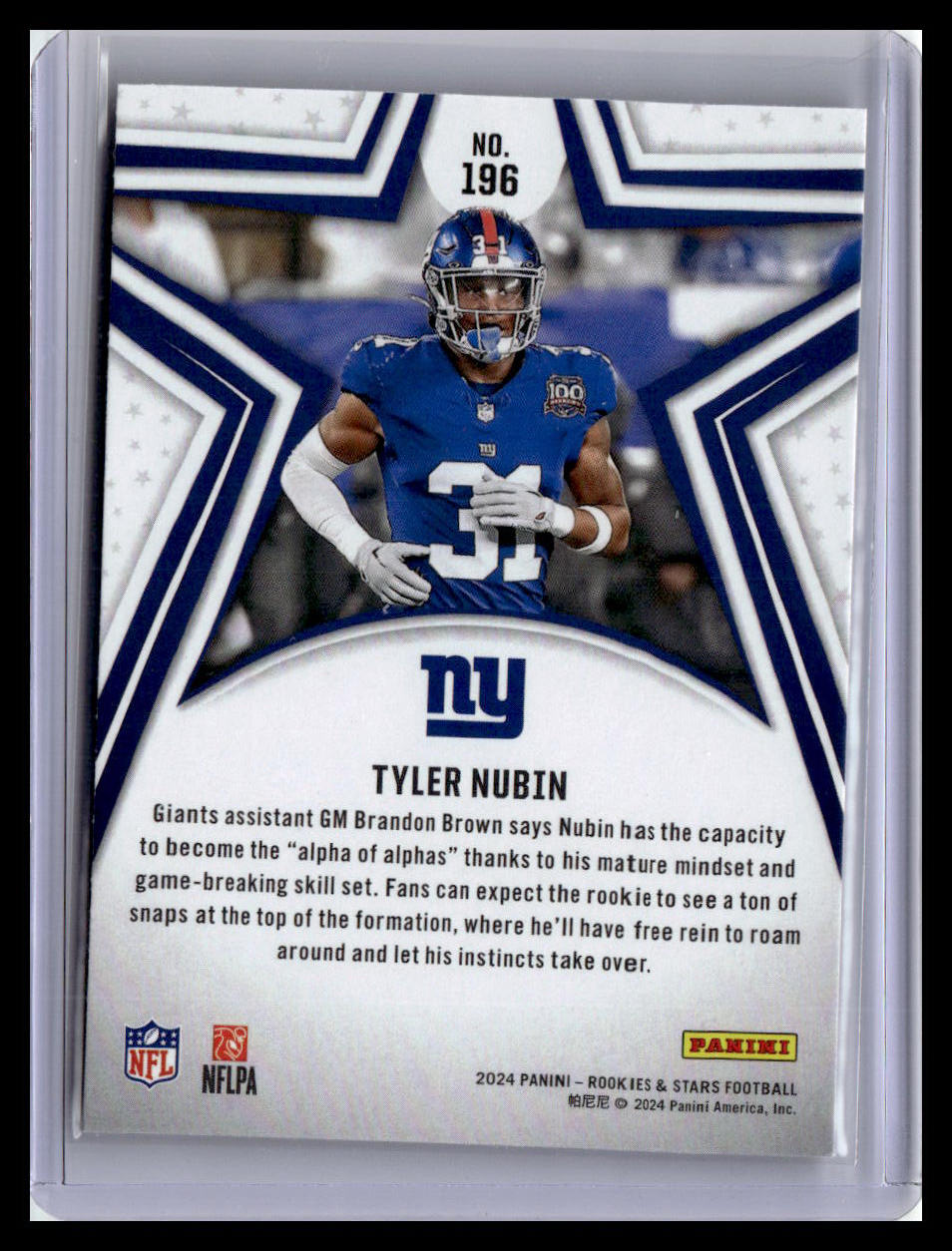 2024 Panini Rookies & Stars #196 Tyler Nubin (RC)