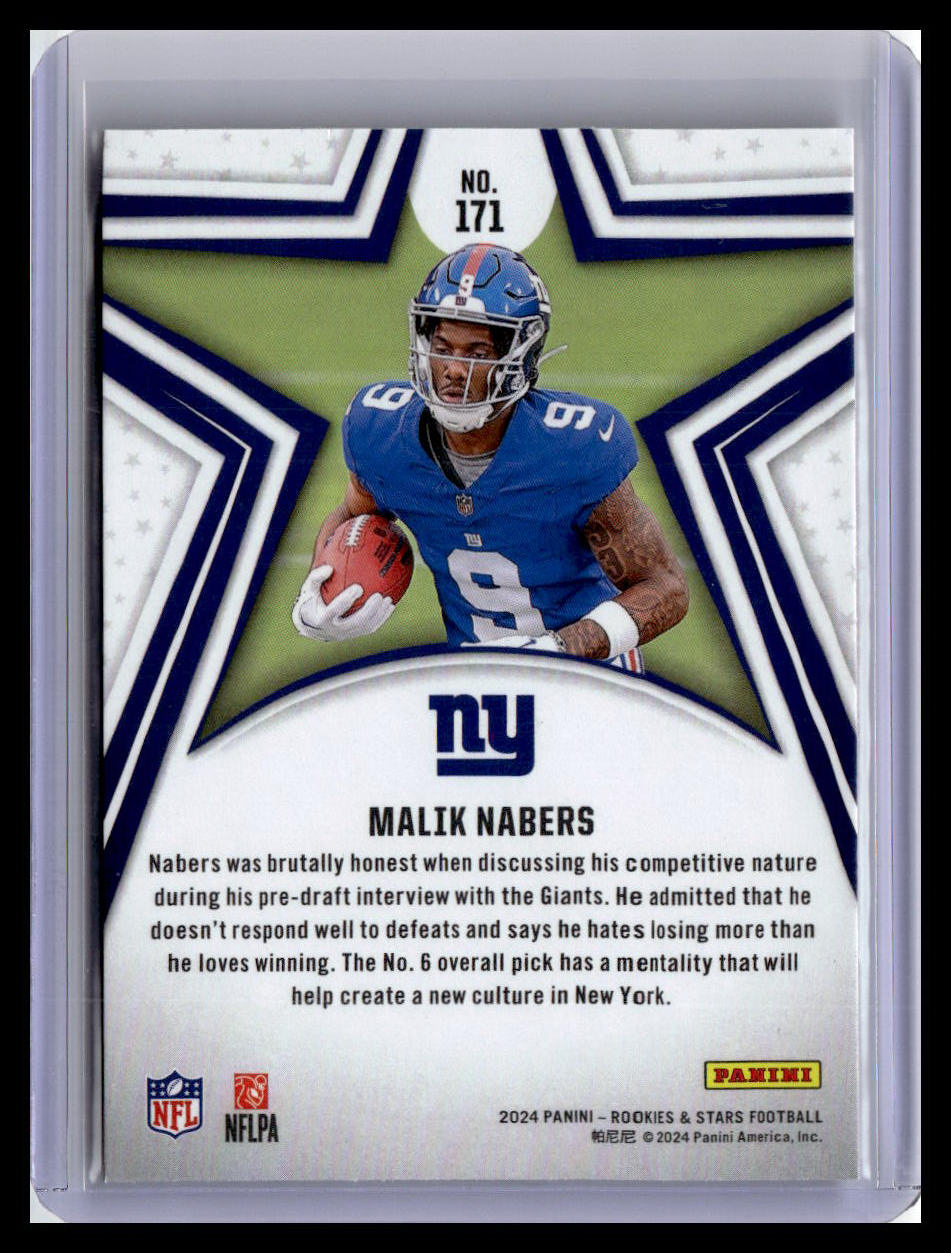 2024 Panini Rookies & Stars #171 Malik Nabers (RC) Red Parallel