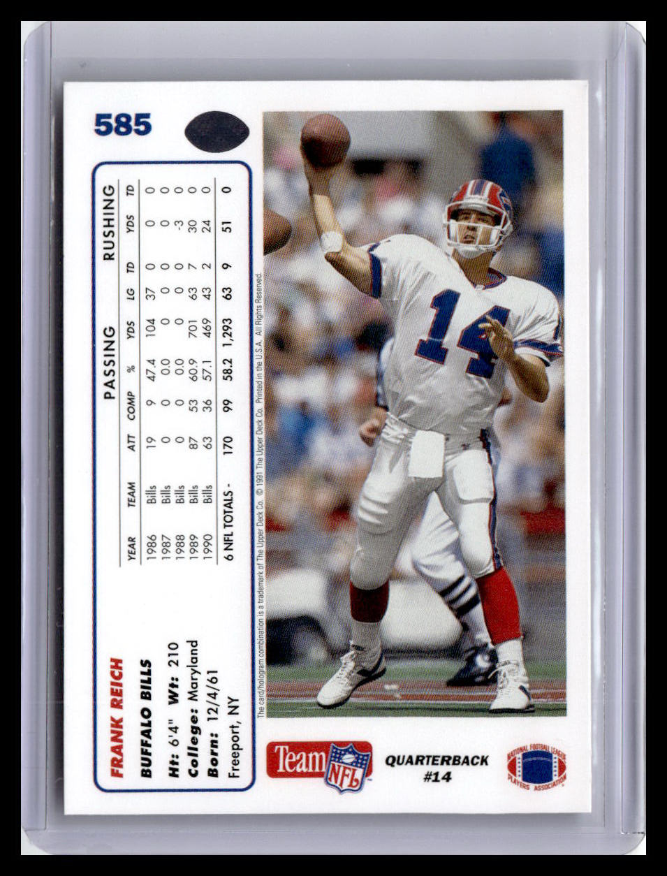 1991 Upper Deck #585 Frank Reich