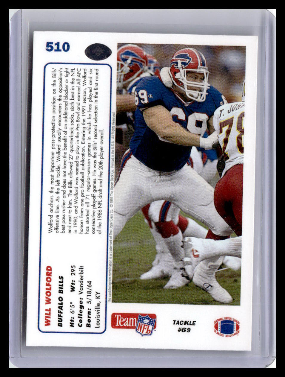 1991 Upper Deck #510 Will Wolford