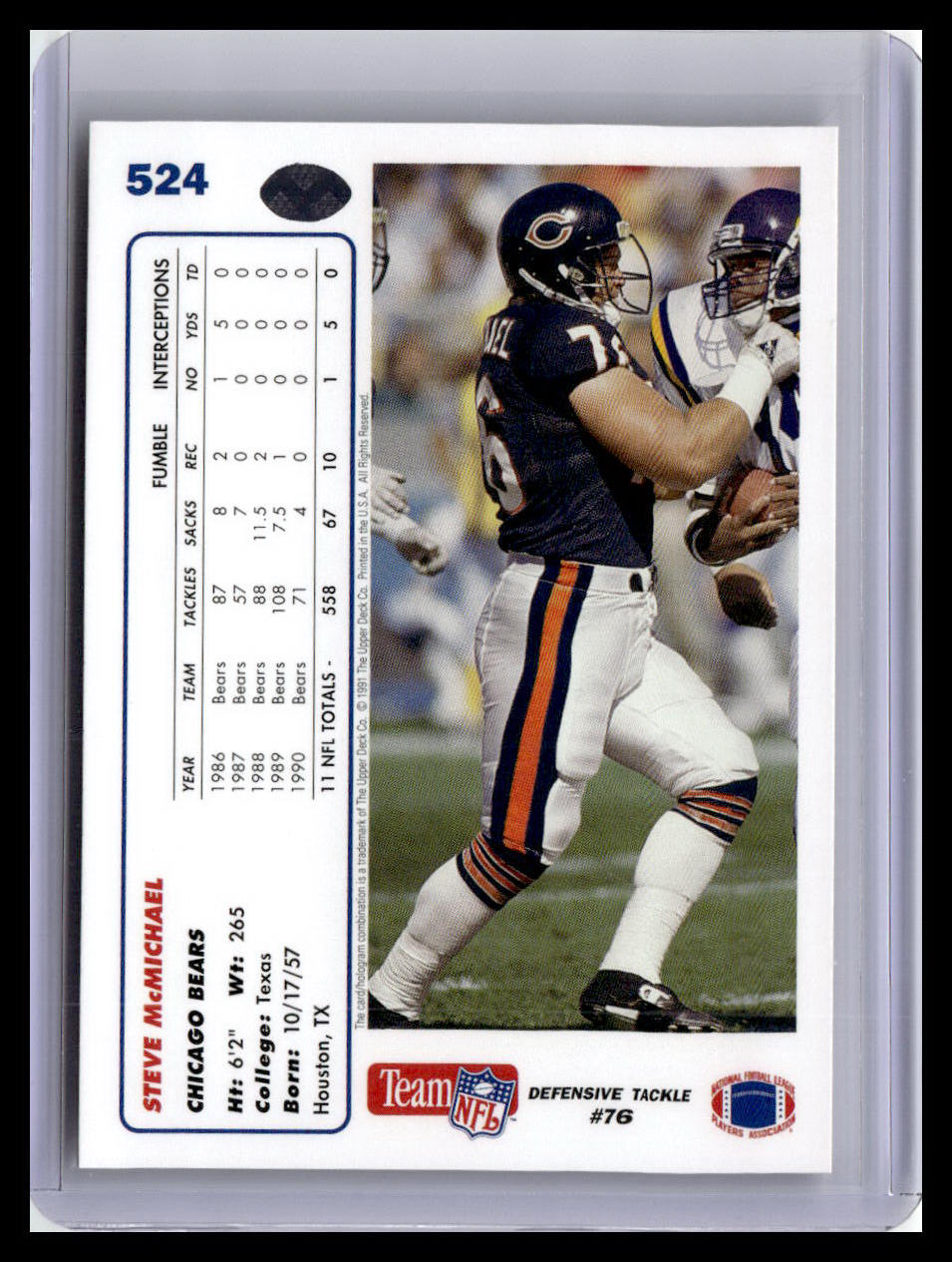 1991 Upper Deck #524 Steve McMichael