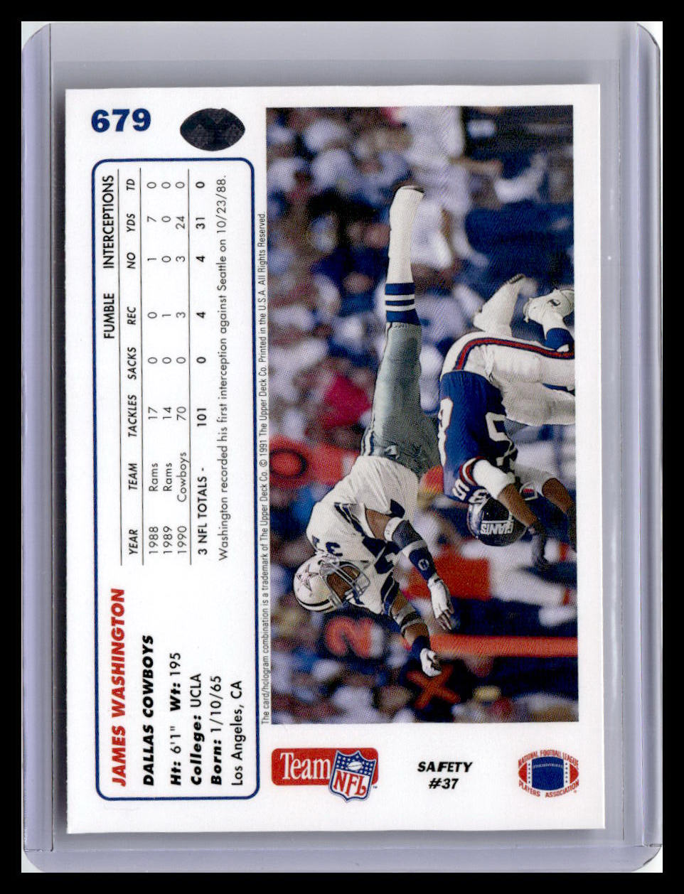 1991 Upper Deck #679 James Washington