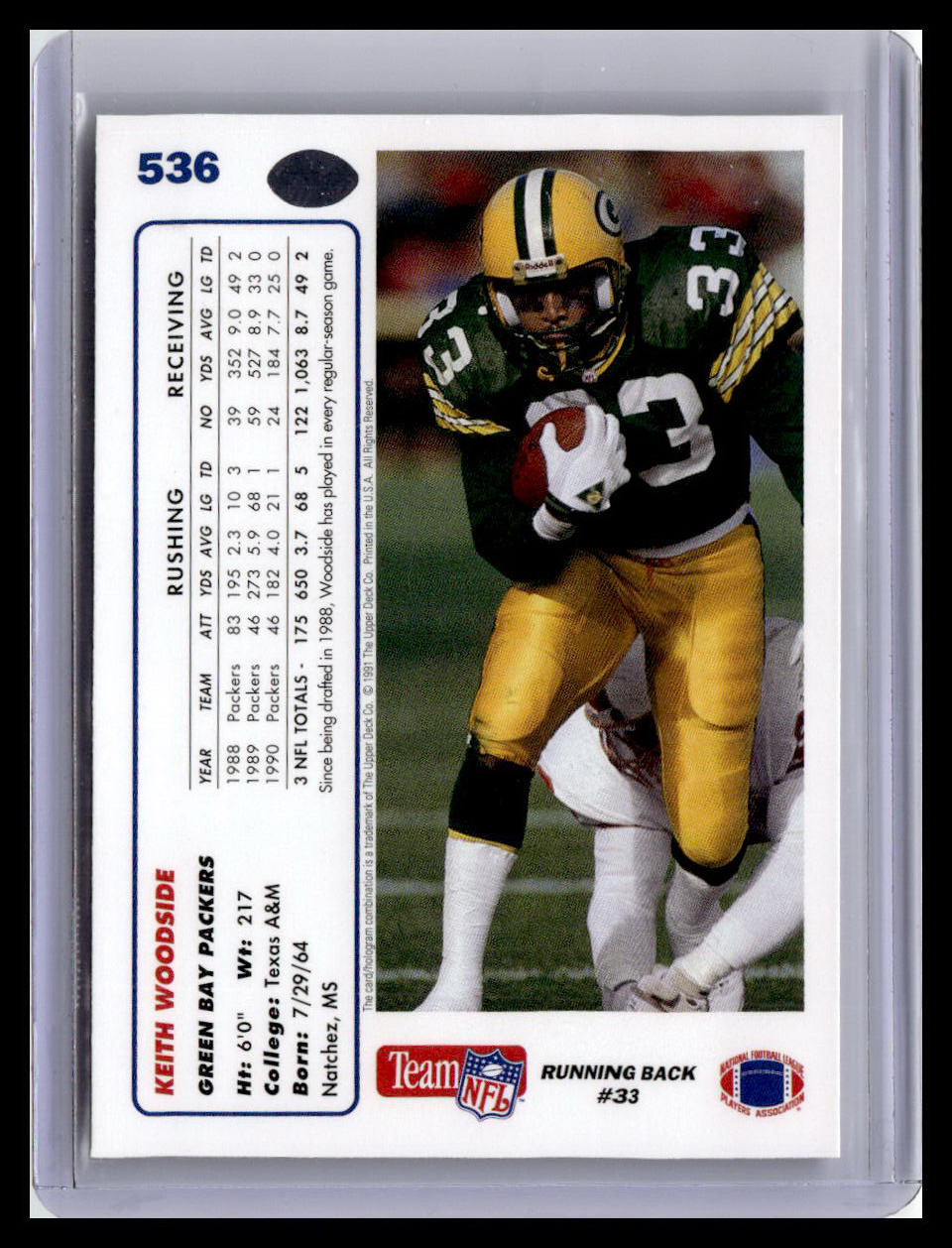 1991 Upper Deck #536 Keith Woodside