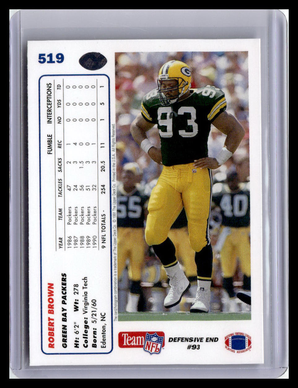 1991 Upper Deck #519 Robert Brown