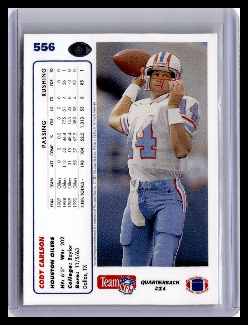 1991 Upper Deck #556 Cody Carlson