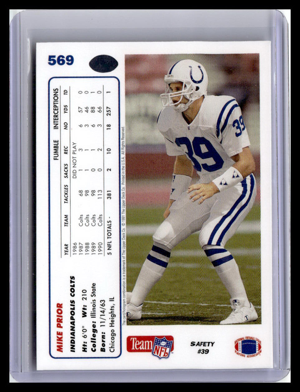 1991 Upper Deck #569 Mike Prior