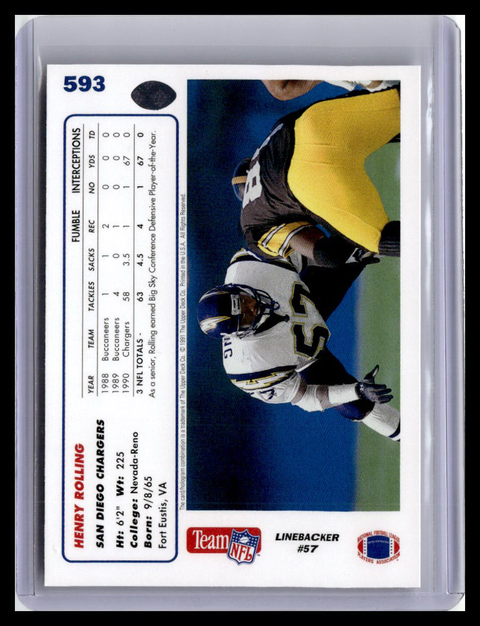 1991 Upper Deck #593 Henry Rolling