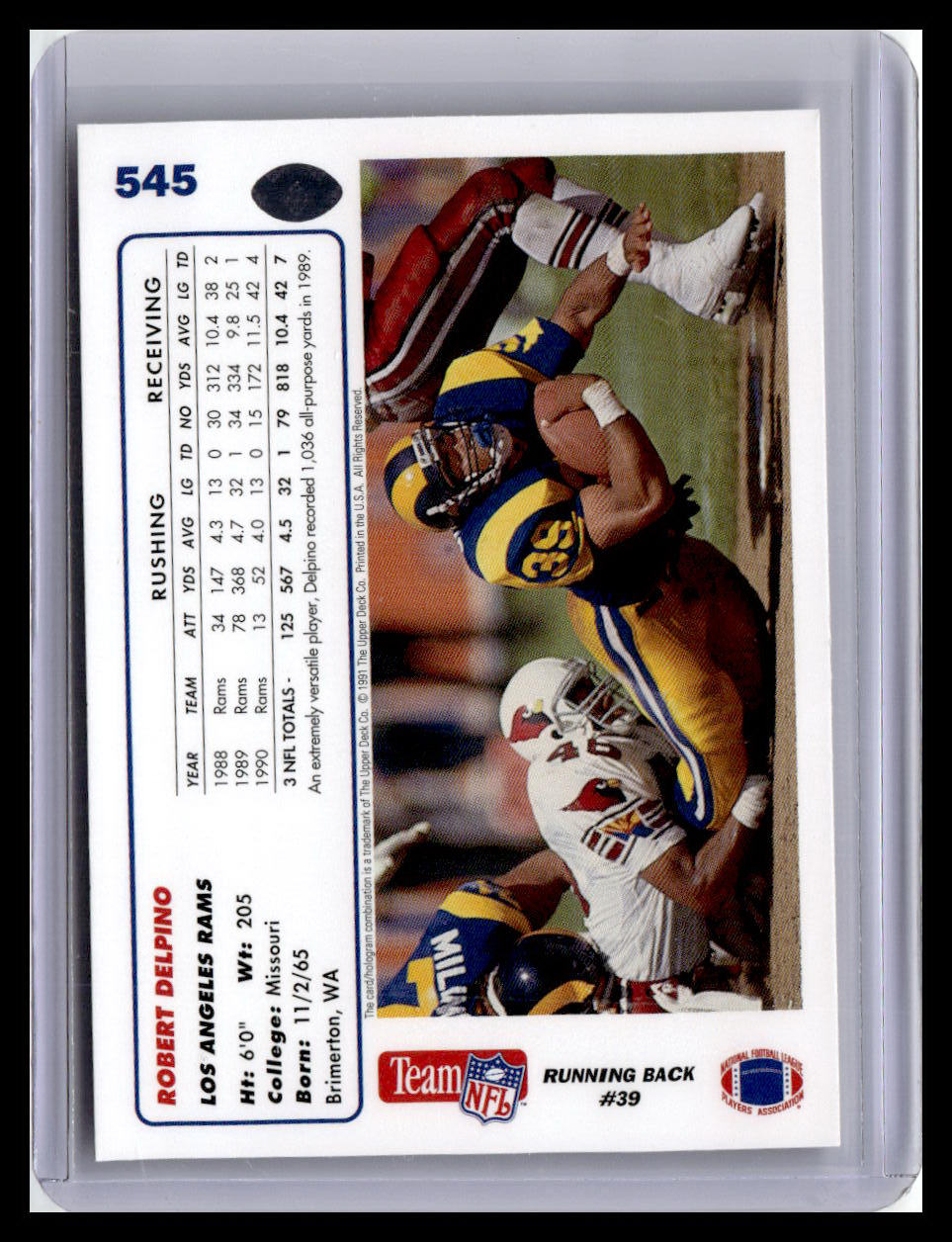 1991 Upper Deck #545 Robert Delpino