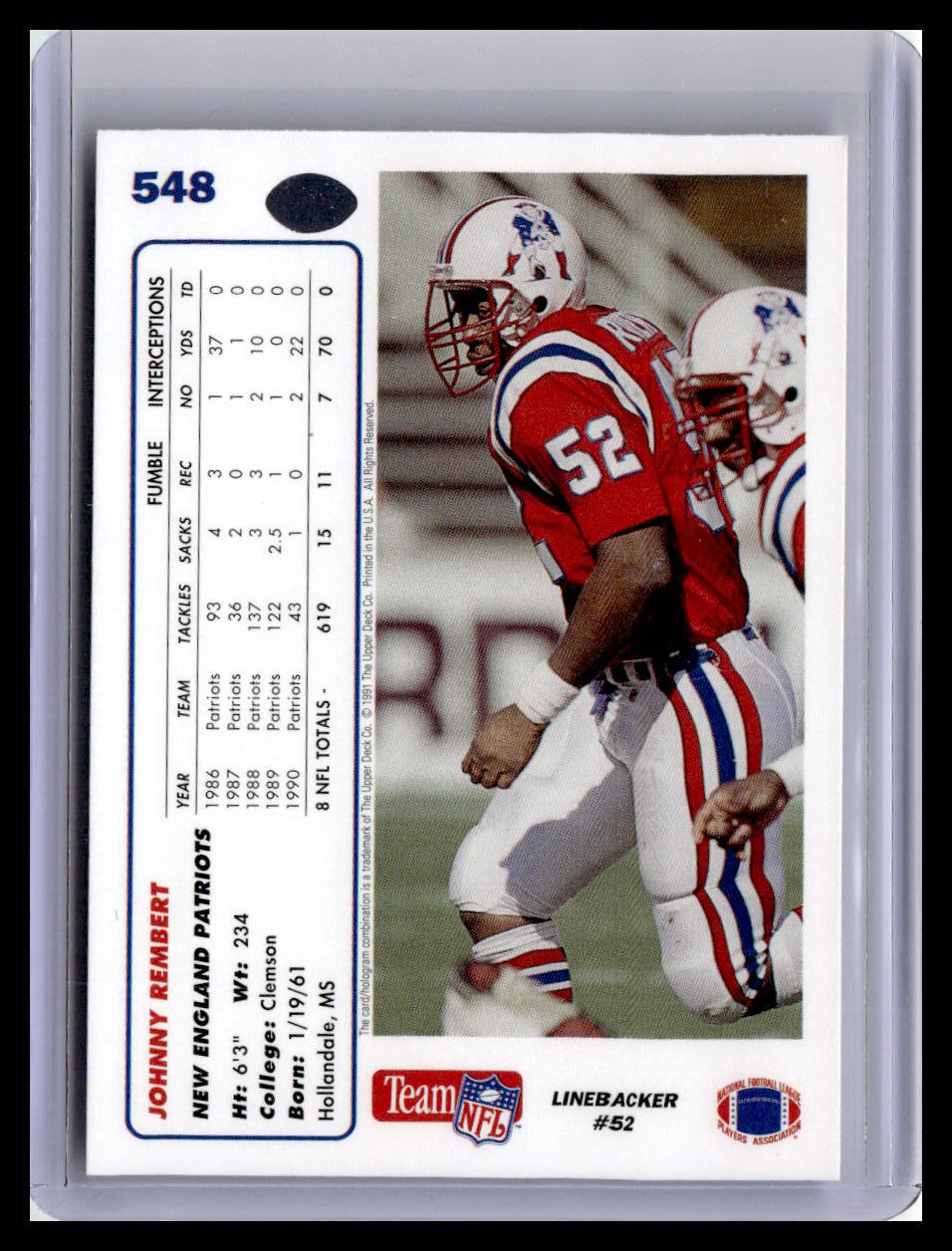 1991 Upper Deck #548 Johnny Rembert
