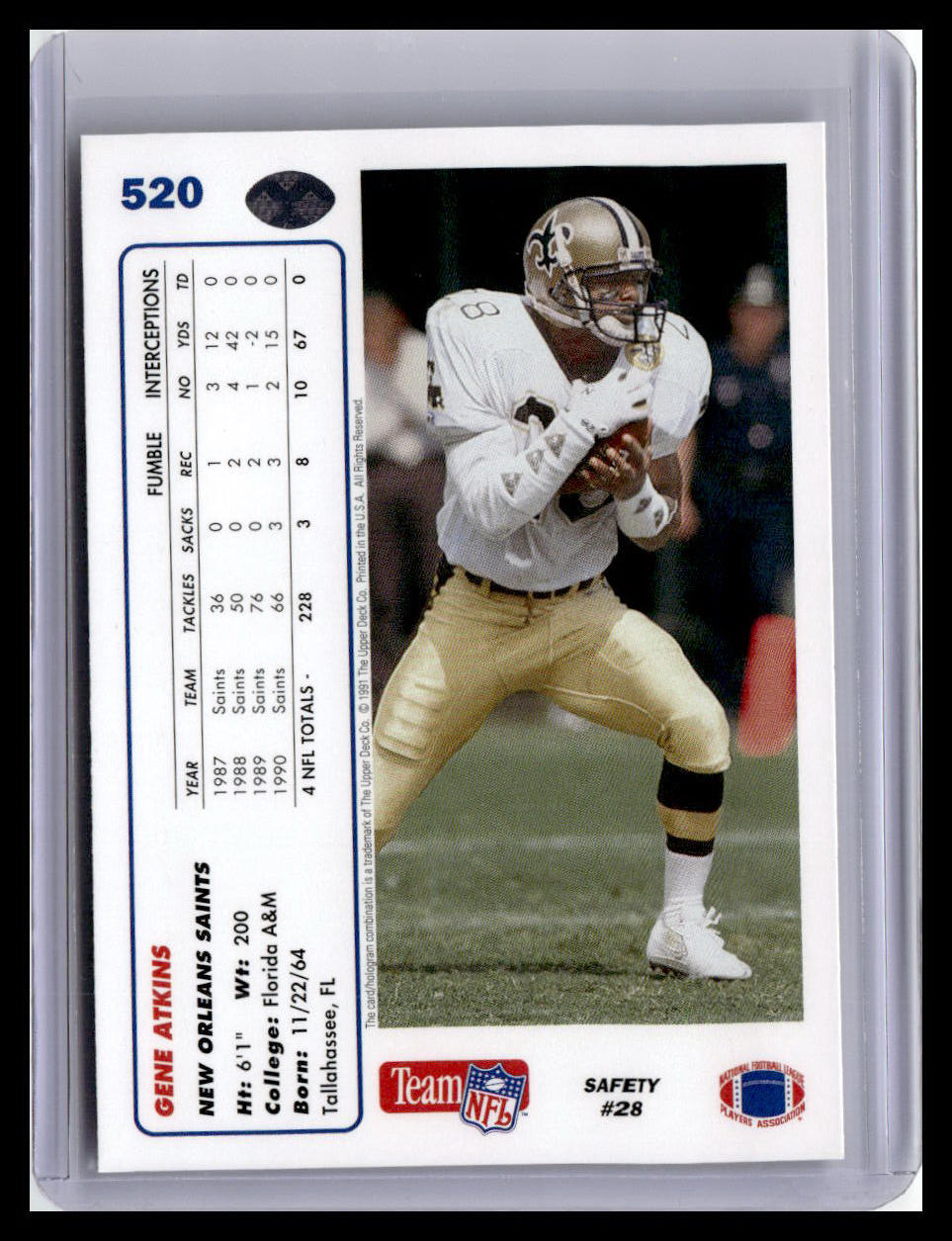 1991 Upper Deck #520 Gene Atkins