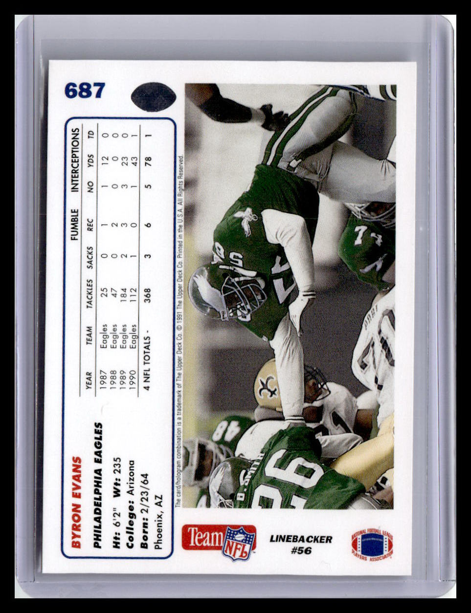 1991 Upper Deck #687 Byron Evans