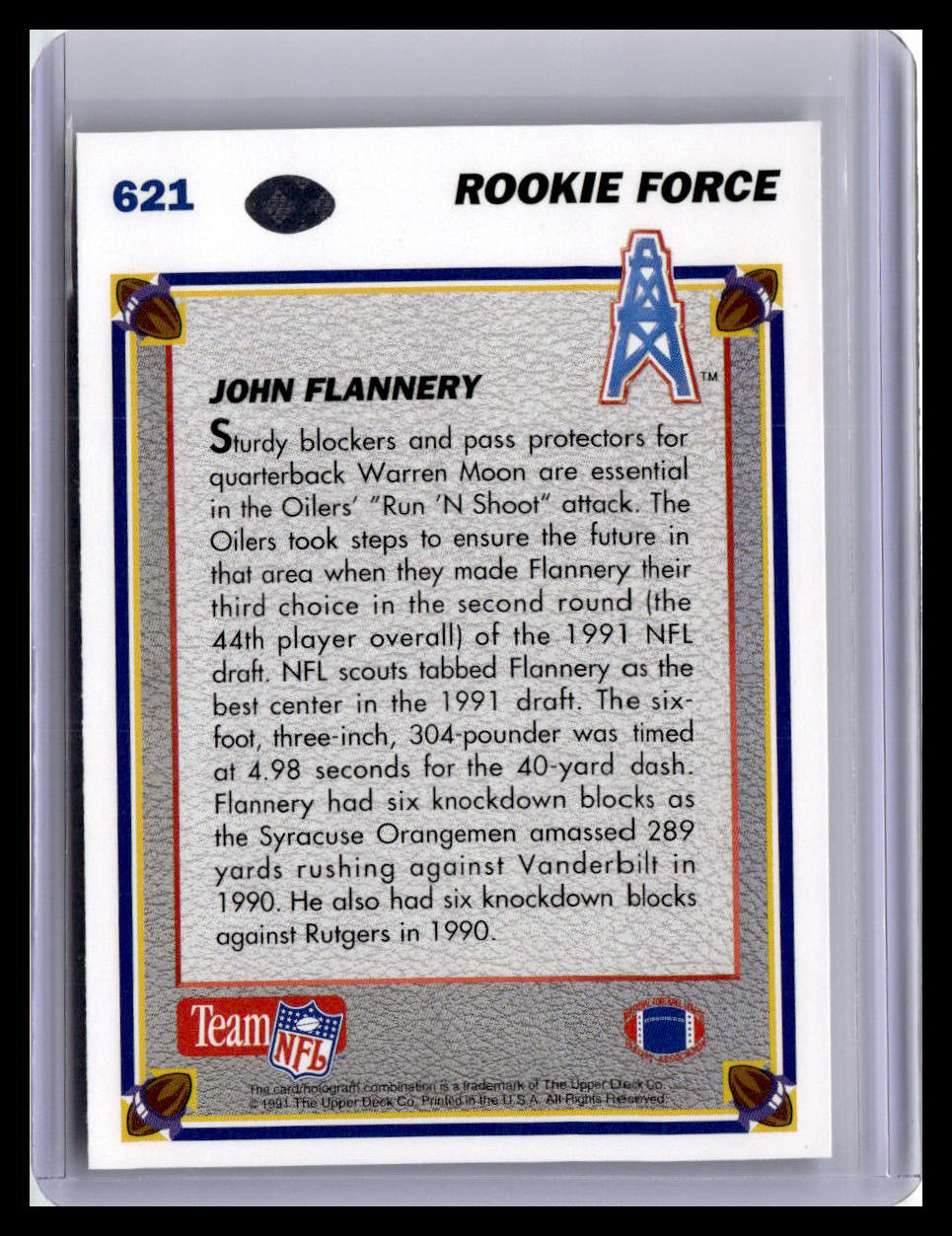 1991 Upper Deck #621 John Flannery (RC)