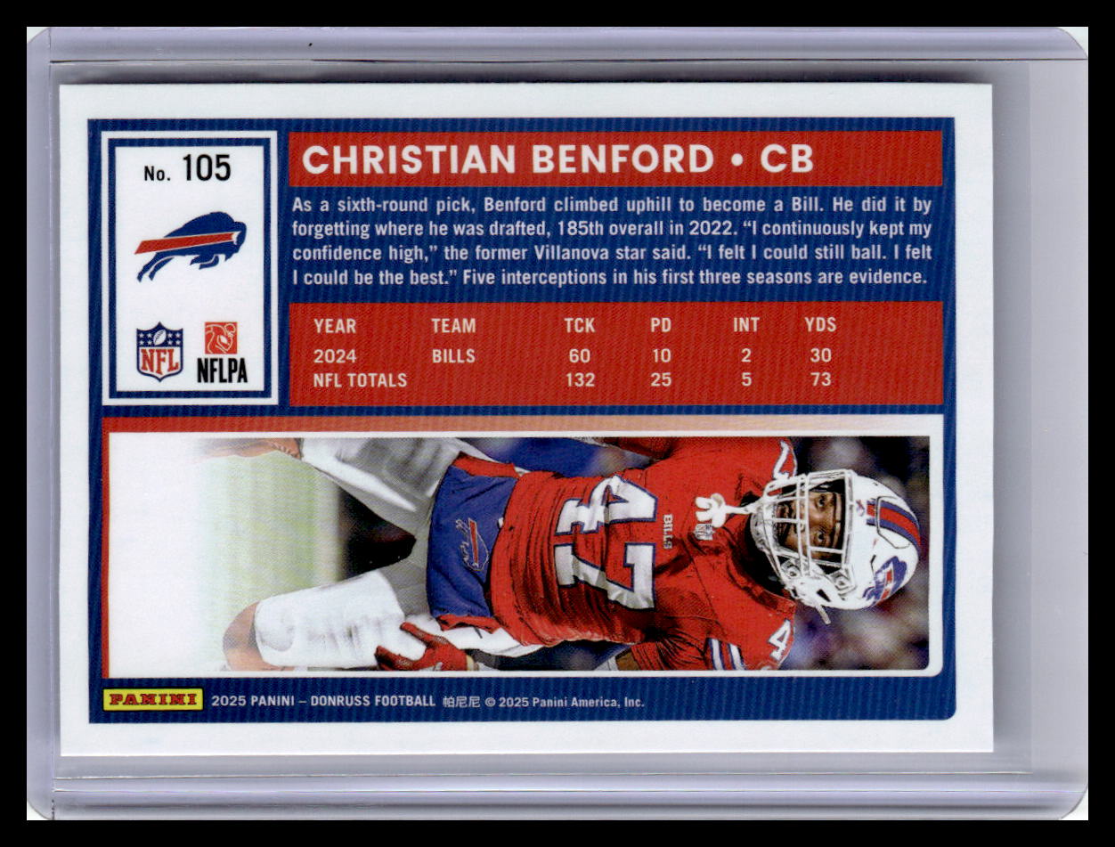 2025 Donruss #105 Christian Benford