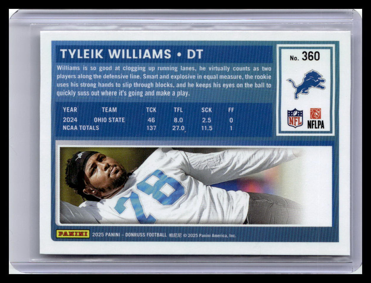 2025 Donruss #360 Tyleik Williams Rated Rookie