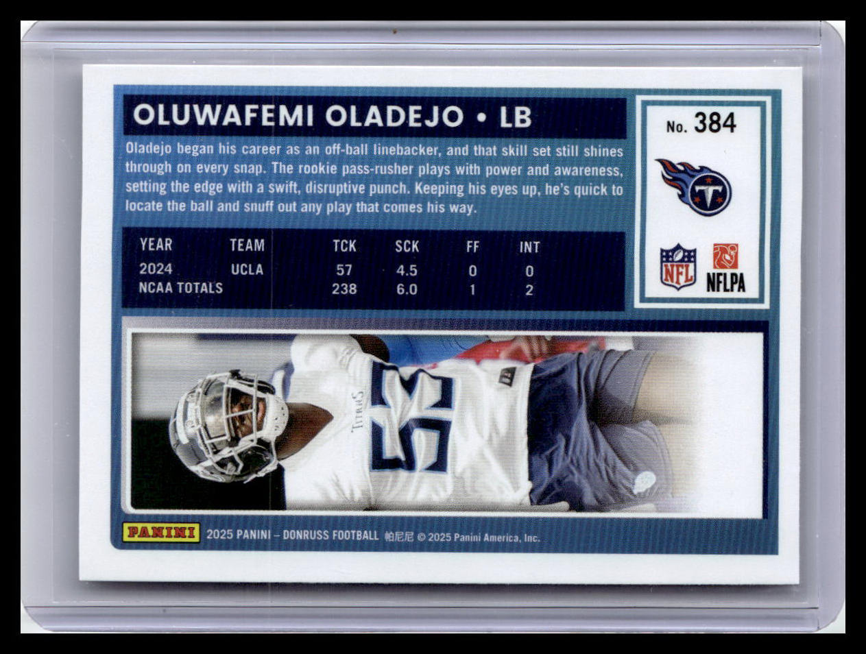 2025 Donruss #384 Oluwafemi Oladejo Rated Rookie