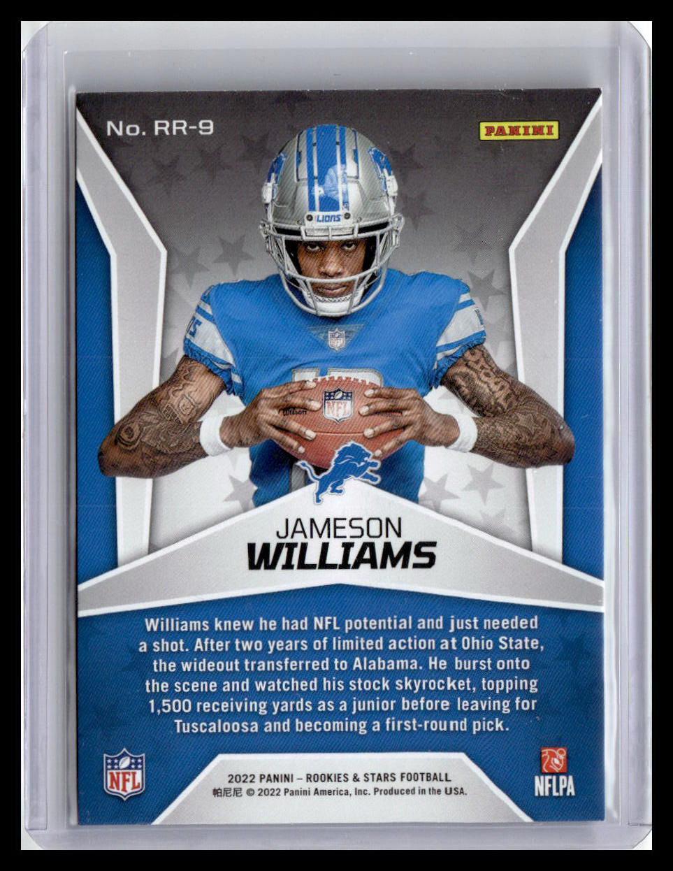 2022 Panini Rookies & Stars #RR-9 Jameson Williams Rookie Rush