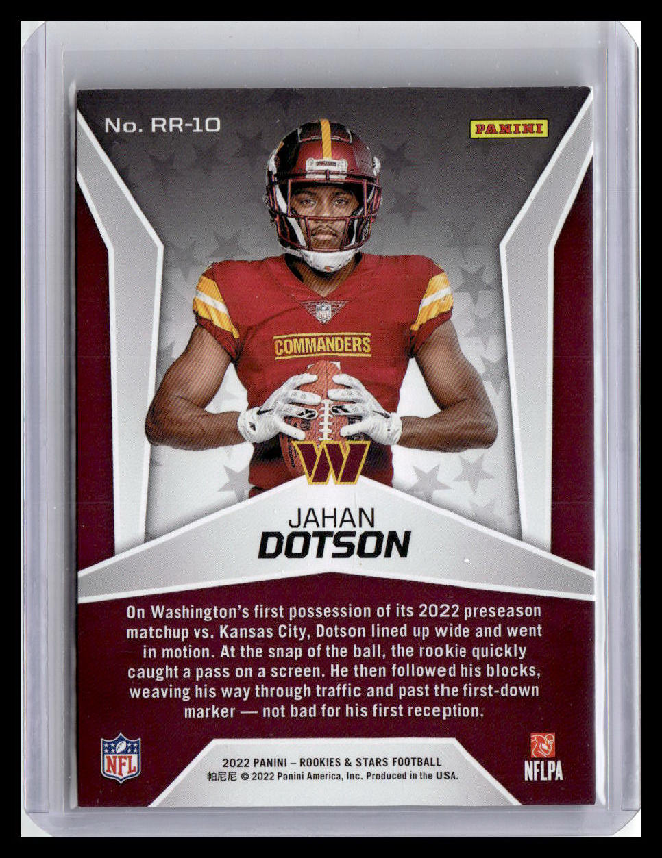 2022 Panini Rookies & Stars #RR-10 Jahan Dotson Rookie Rush