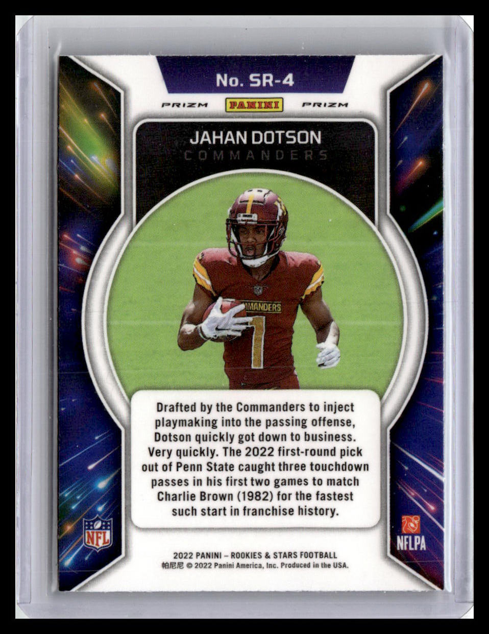 2022 Panini Rookies & Stars #SR-4 Jahan Dotson Stellar Rookies