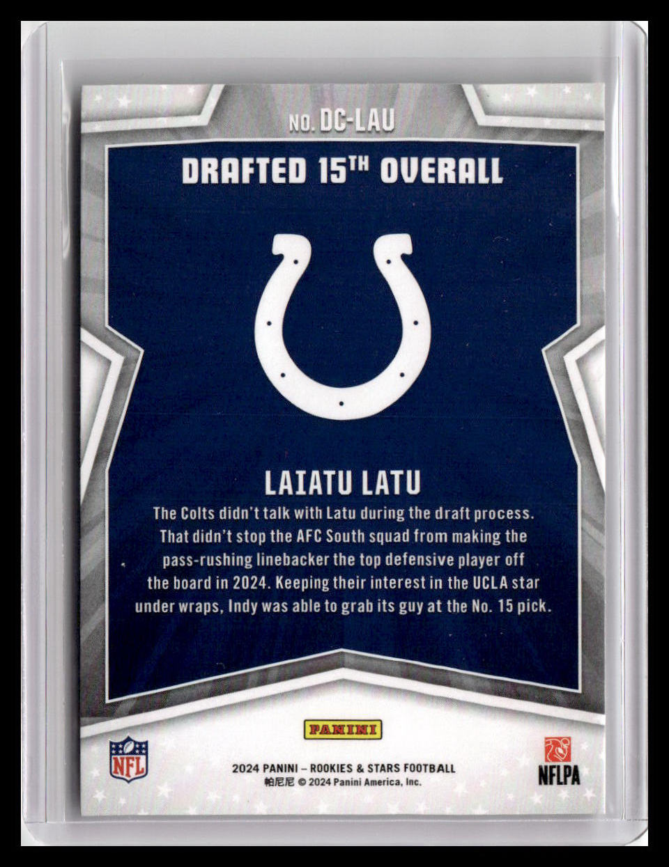 2024 Panini Rookies & Stars #DC-LAU Laiatu Latu Draft Class