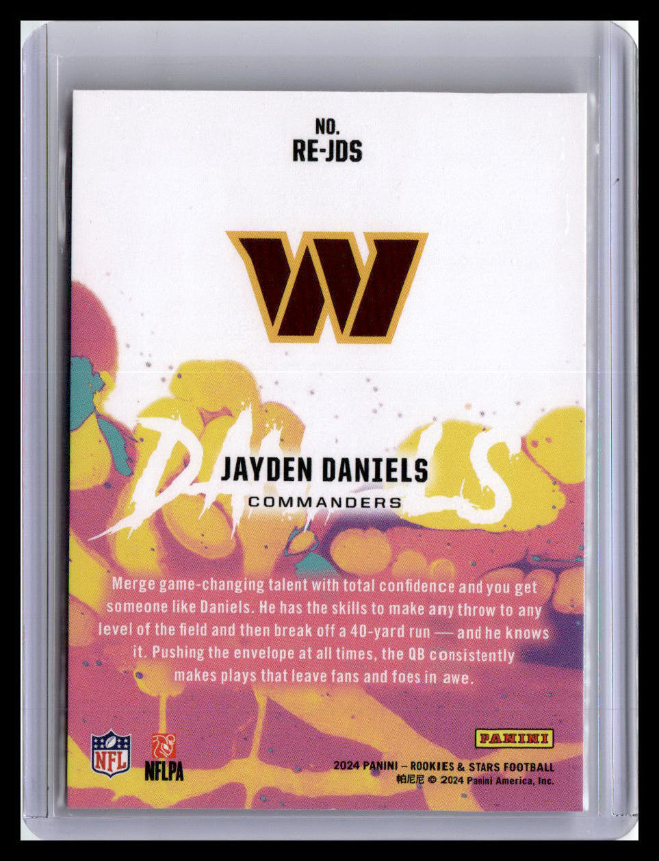 2024 Panini Rookies & Stars #RE-JDS Jayden Daniels Rookie Exclusive