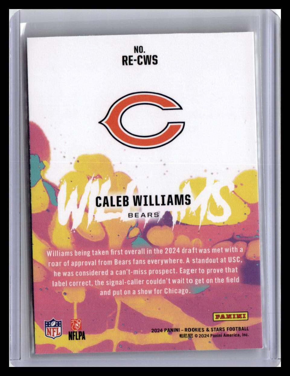 2024 Panini Rookies & Stars #RE-CWS Caleb Williams Rookie Exclusive