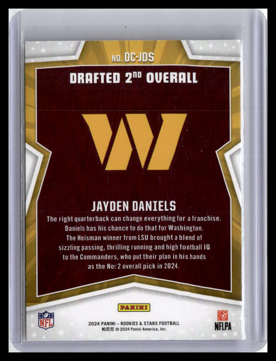 2024 Panini Rookies & Stars #DC-JDS Jayden Daniels Draft Class
