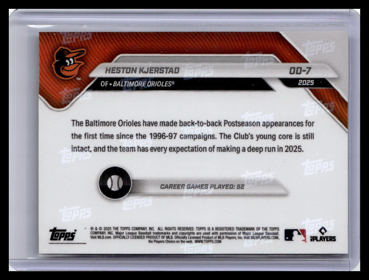 2025 Topps Now Road to Opening Day Baltimore Orioles #OD-7 Heston Kjerstad