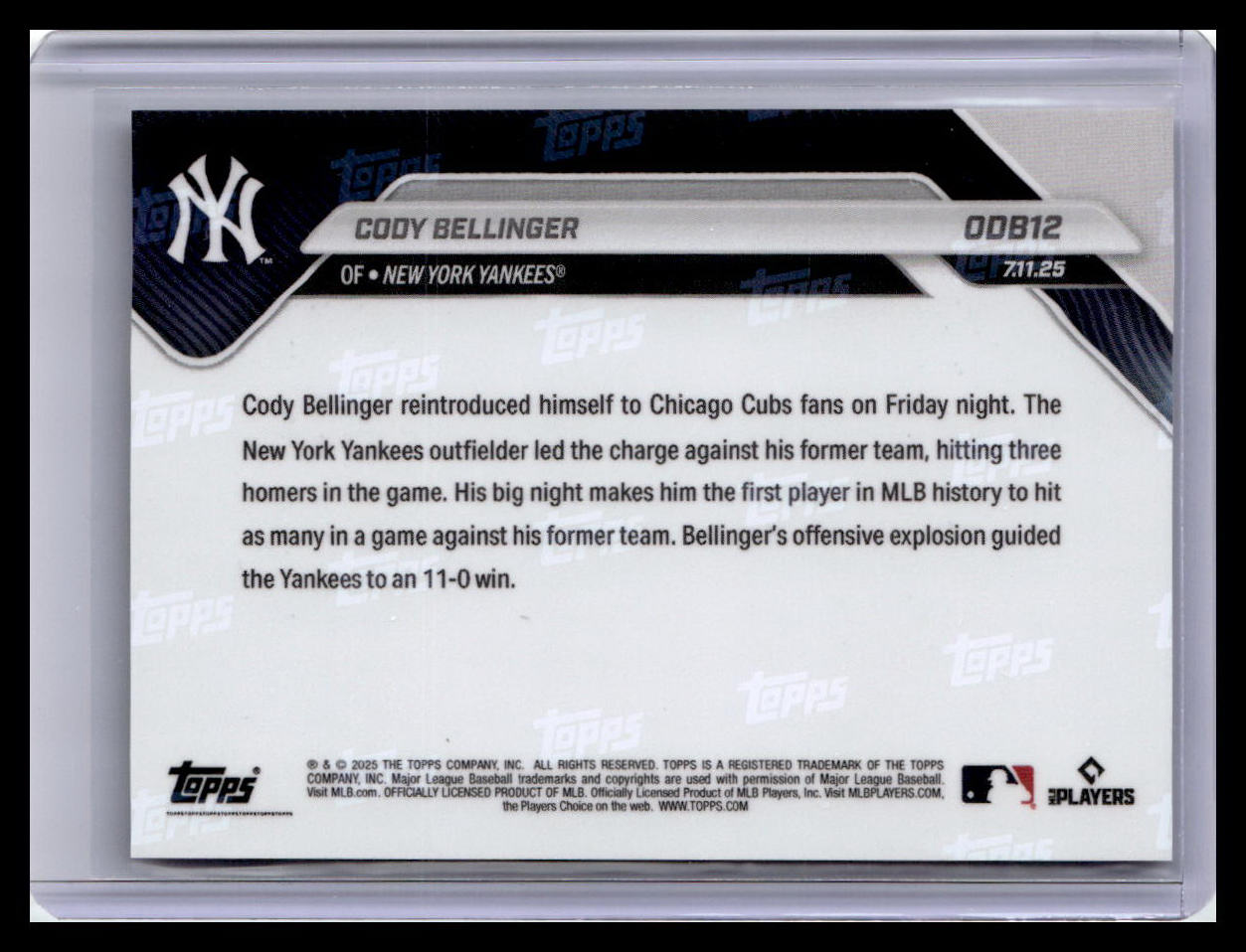 2025 Topps Now Road to Opening Day Bonus #ODB12 Cody Bellinger