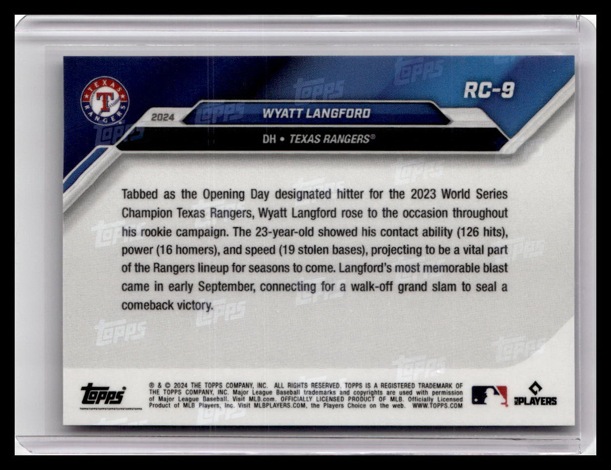 2024 Topps Now Rookie Cup #RC-9 Wyatt Langford