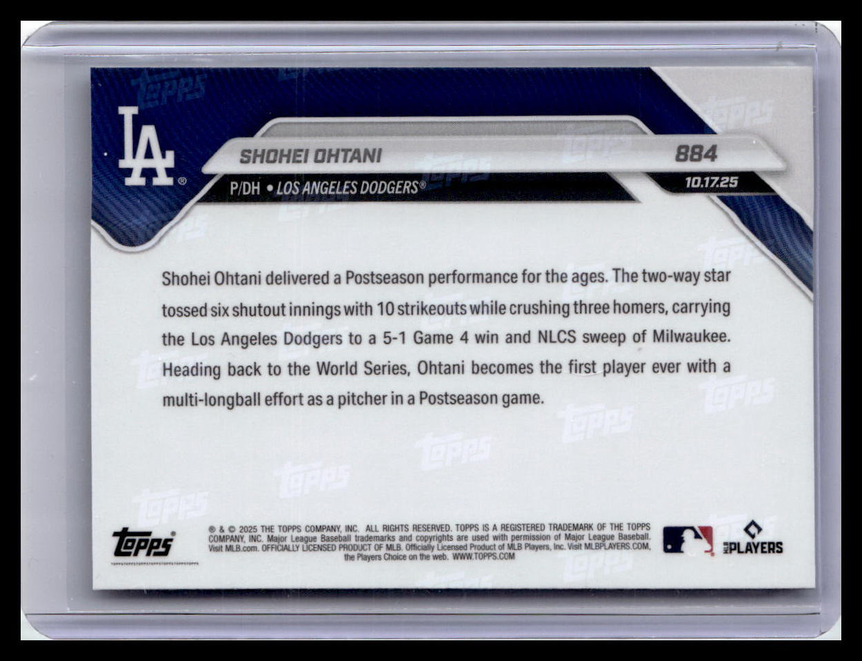 2025 Topps Now #884 Shohei Ohtani