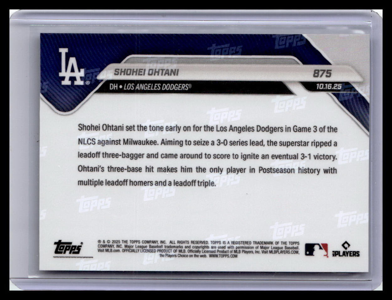 2025 Topps Now #875 Shohei Ohtani