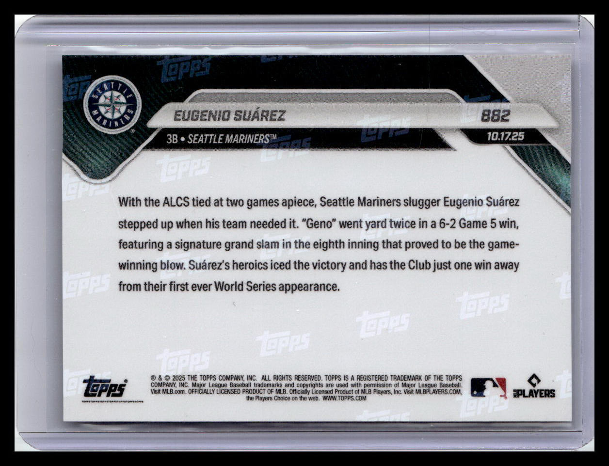 2025 Topps Now #882 Eugenio Suarez