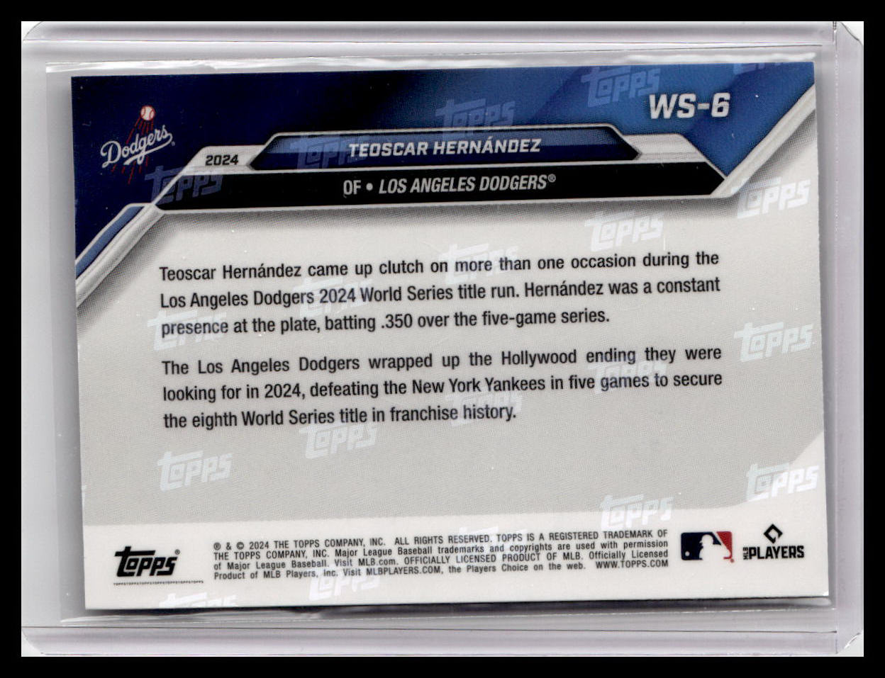 2024 Topps Now #WS-6 Teoscar Hernandez