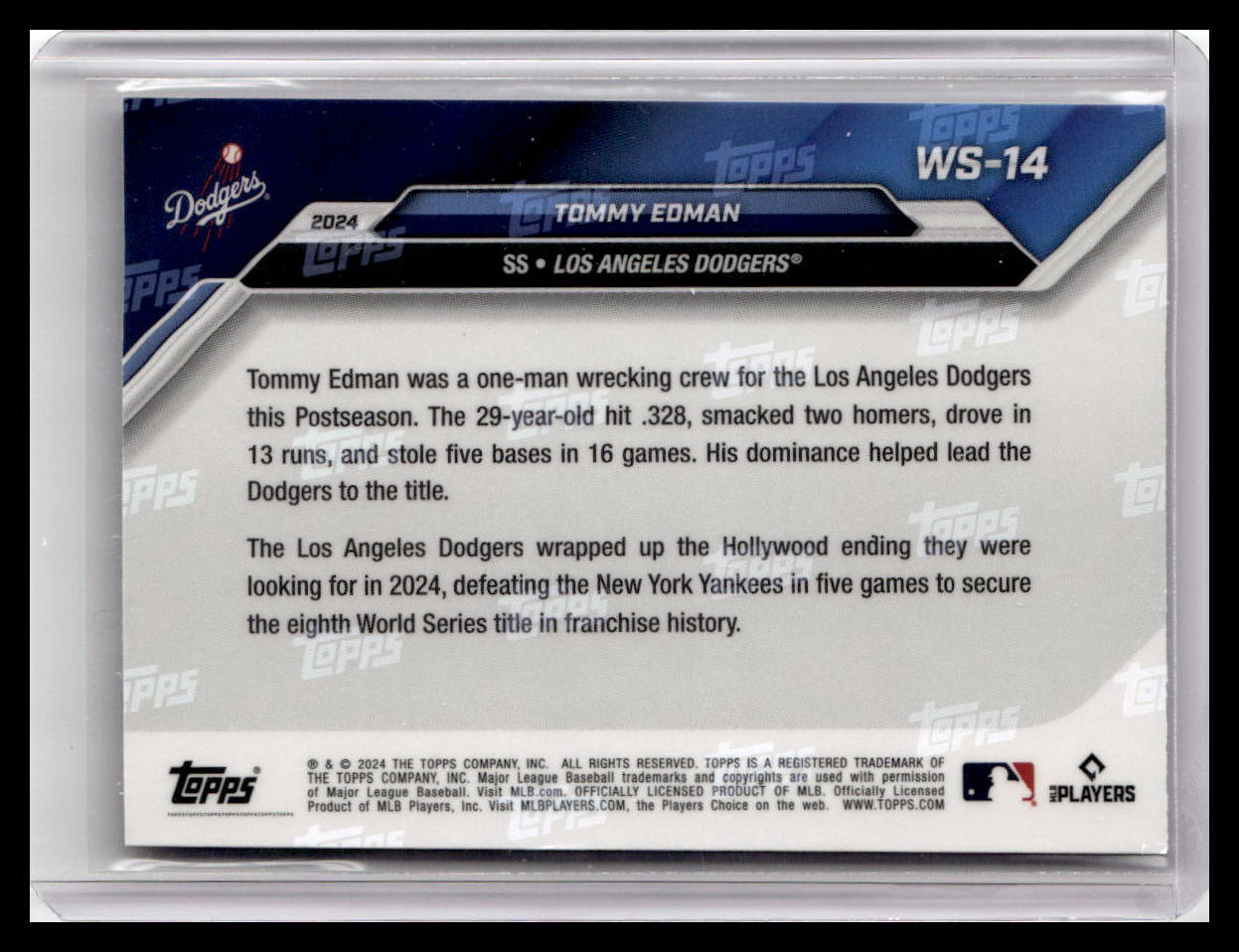2024 Topps Now #WS-14 Tommy Edman