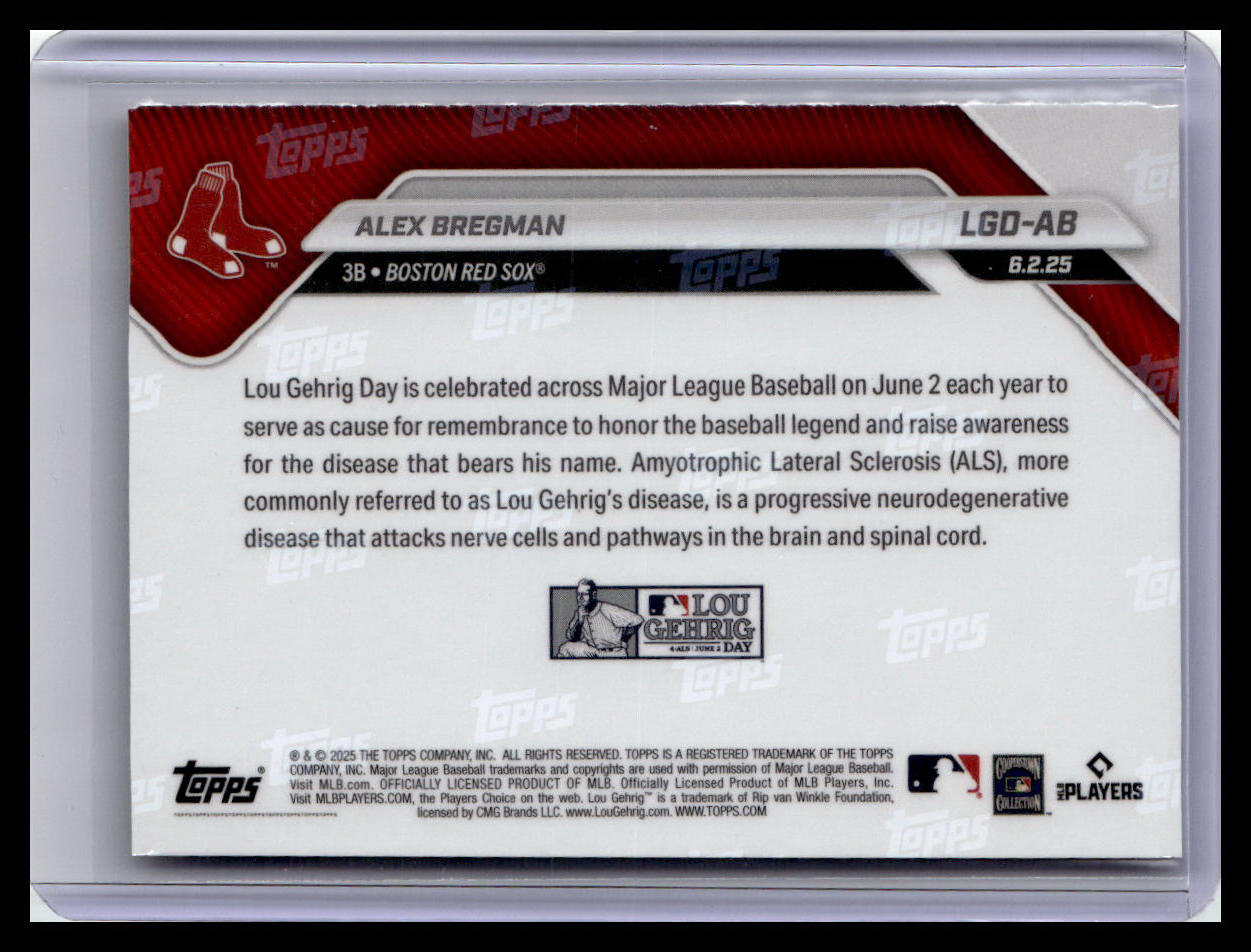 2025 Topps Now Lou Gehrig Day: Presented by Sarah Langs #LGD-AB Alex Bregman