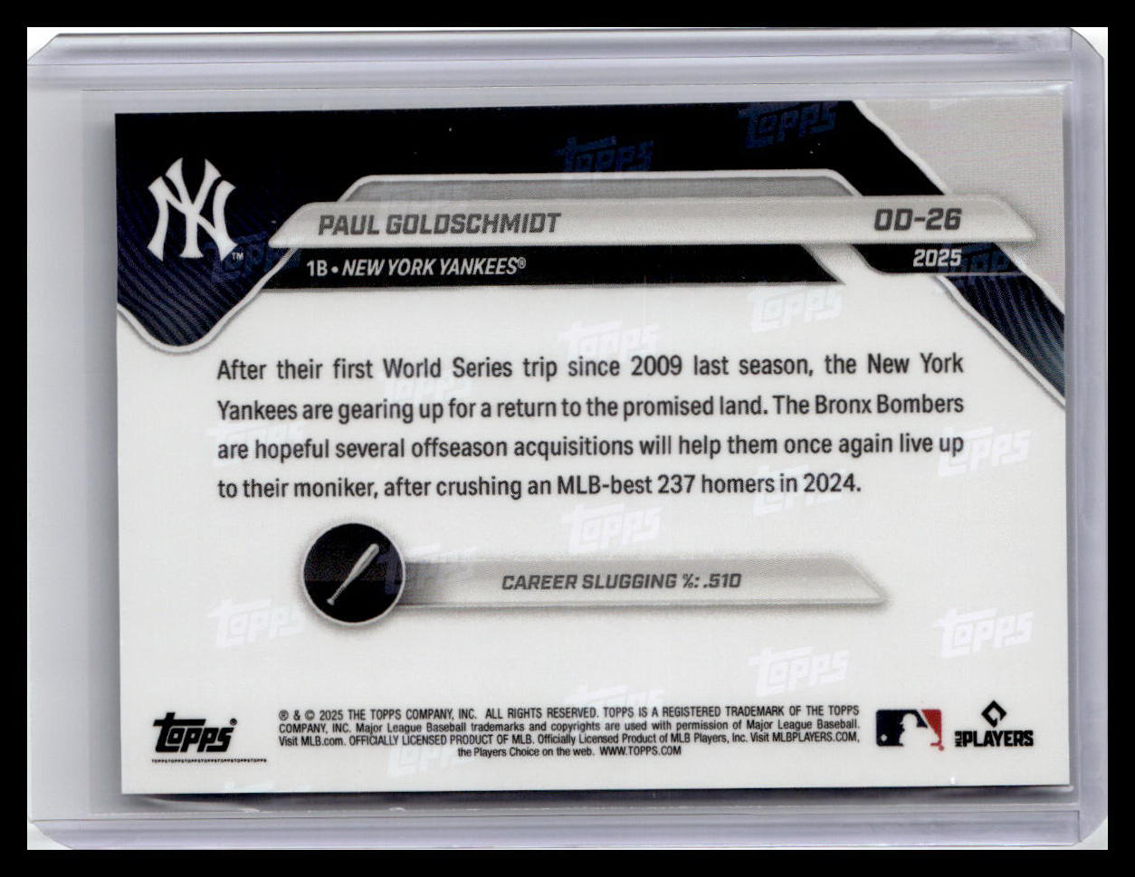 2025 Topps Now Road to Opening Day New York Yankees #OD-26 Paul Goldschmidt