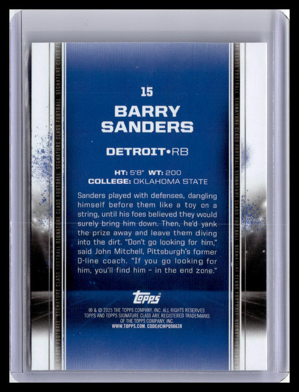 2024 Topps Signature Class #15 Barry Sanders