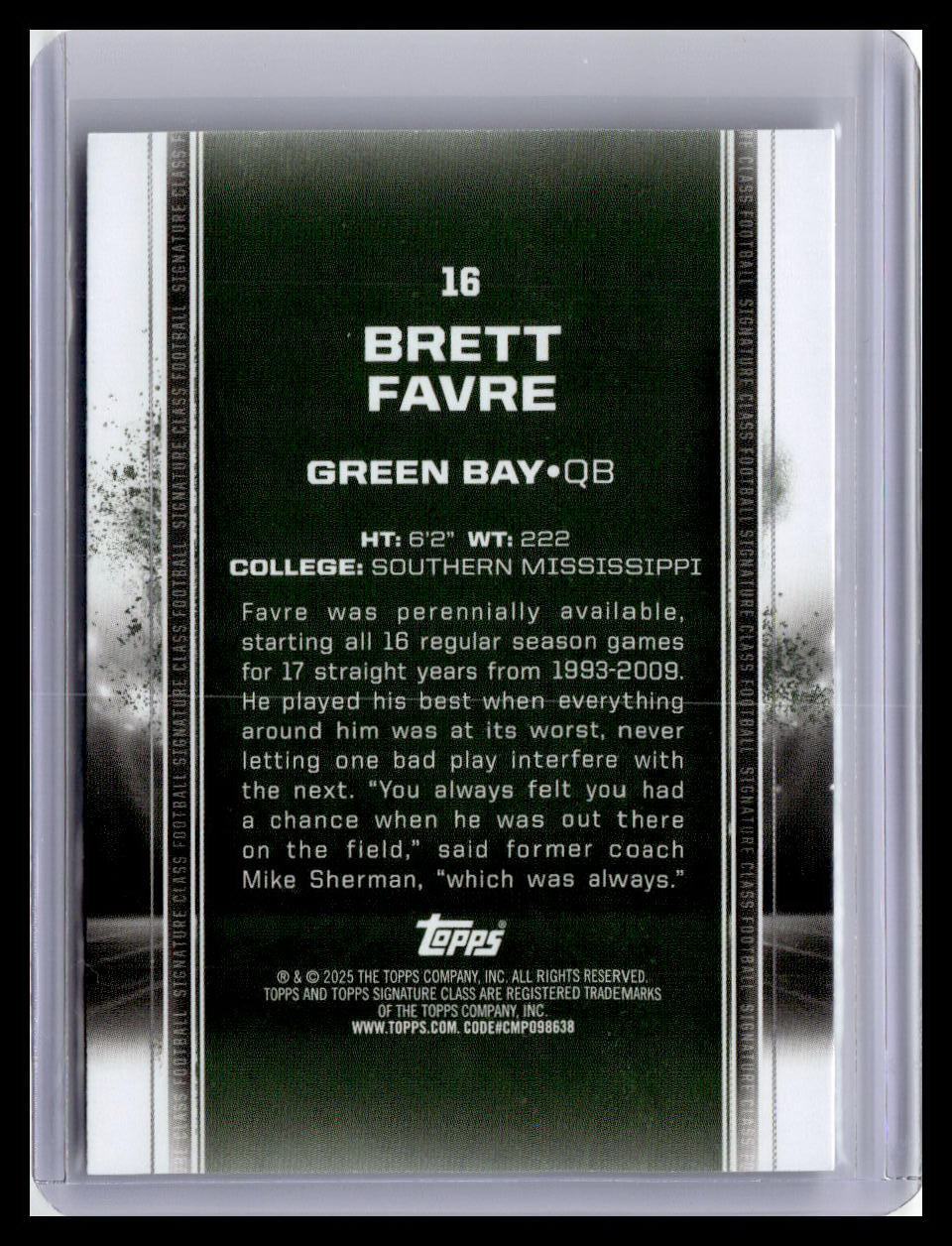 2024 Topps Signature Class #16 Brett Favre