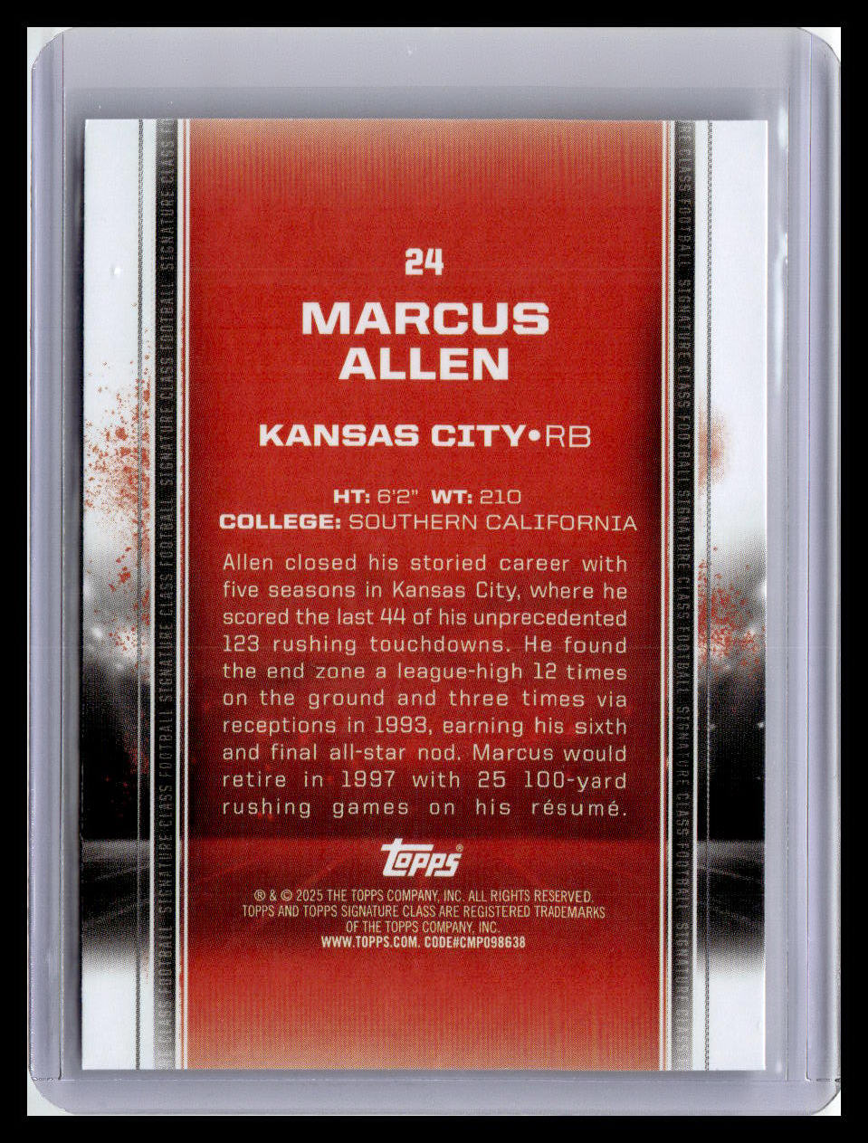 2024 Topps Signature Class #24 Marcus Allen