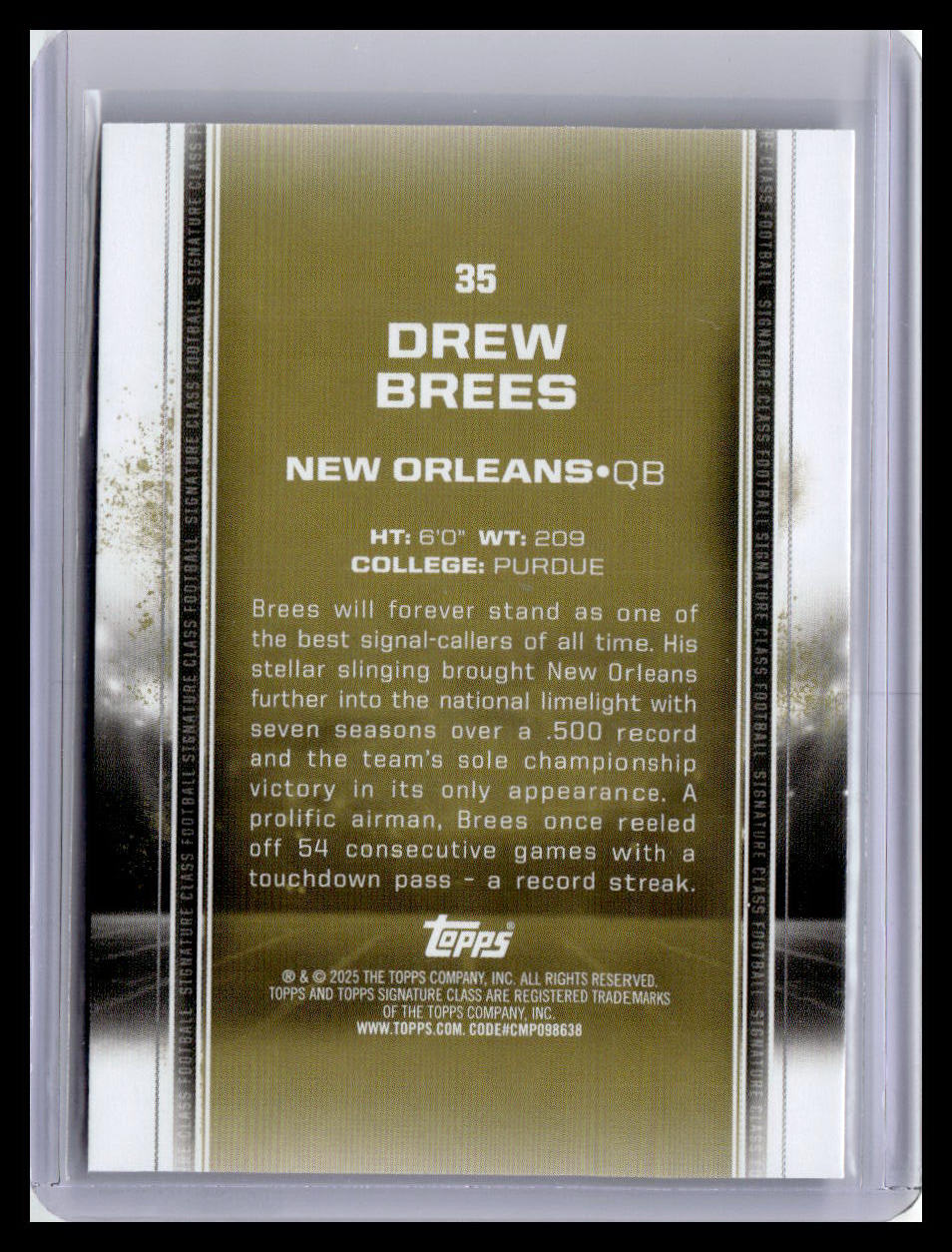 2024 Topps Signature Class - #35 Drew Brees