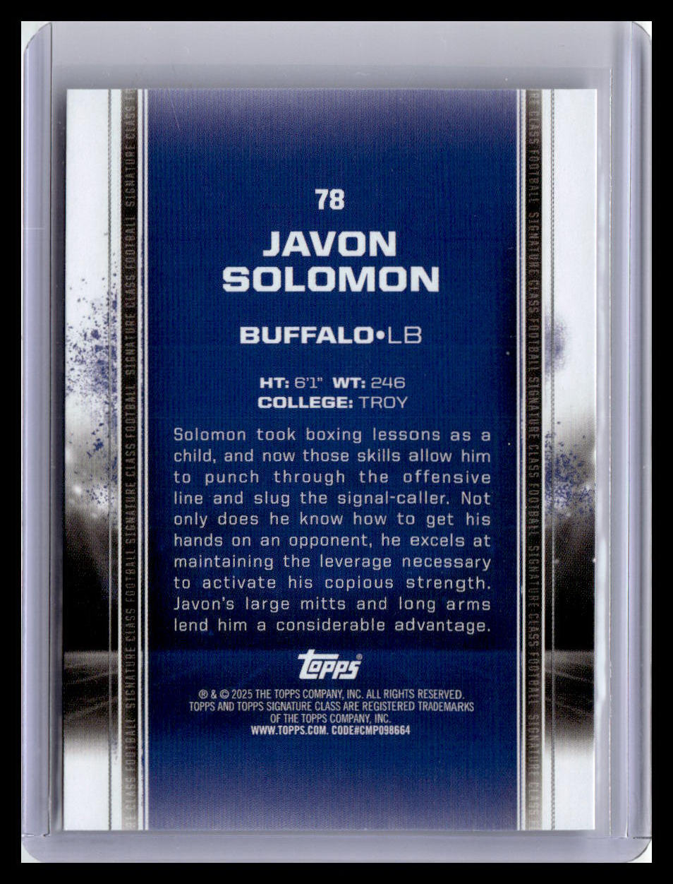 2024 Topps Signature Class #78 Javon Solomon (RC)