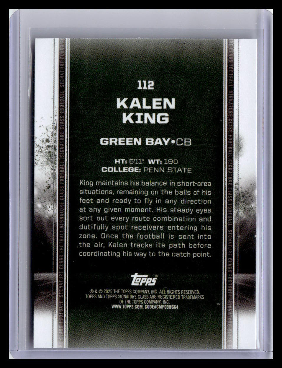 2024 Topps Signature Class #112 Kalen King (RC)