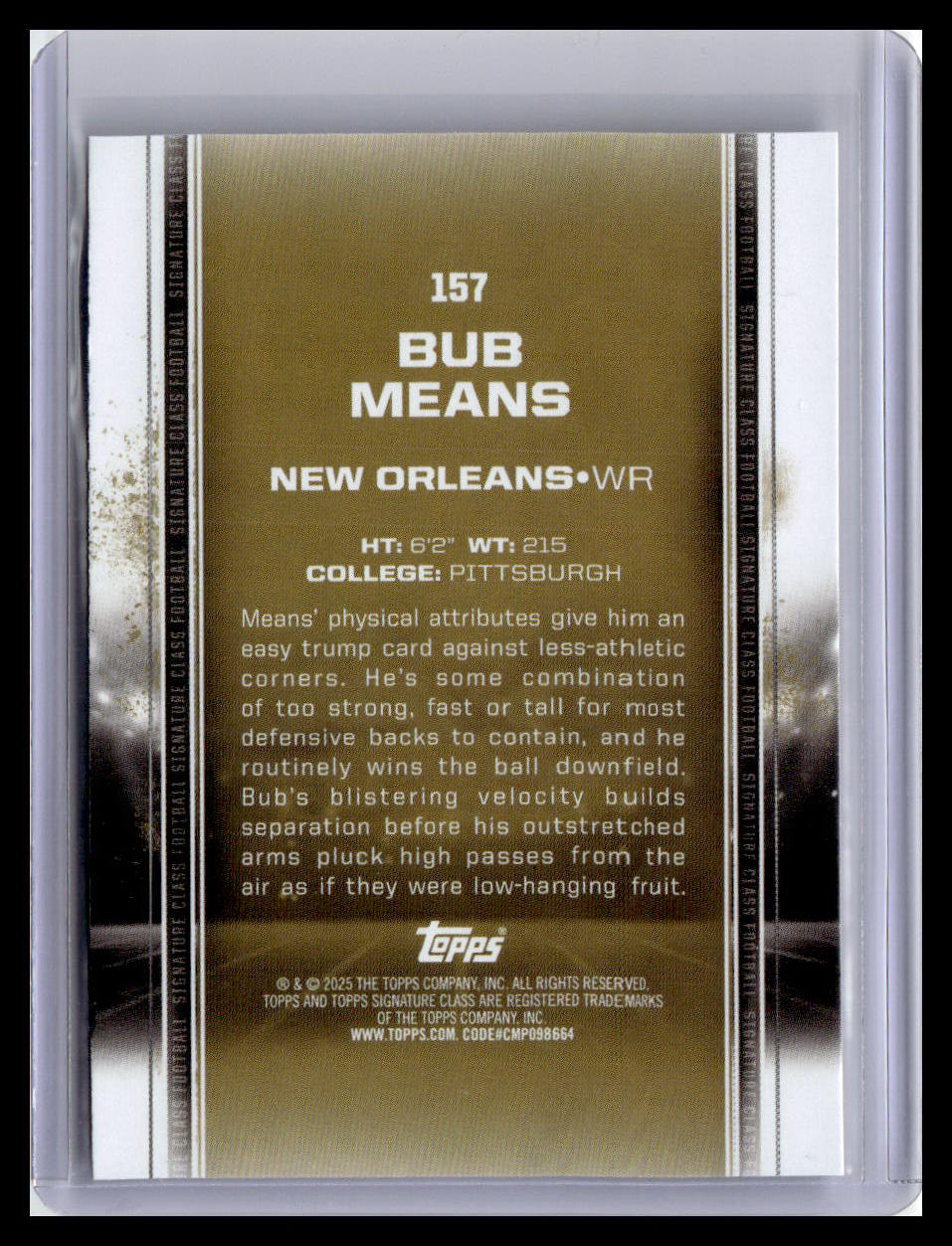 2024 Topps Signature Class #157 Bub Means (RC)