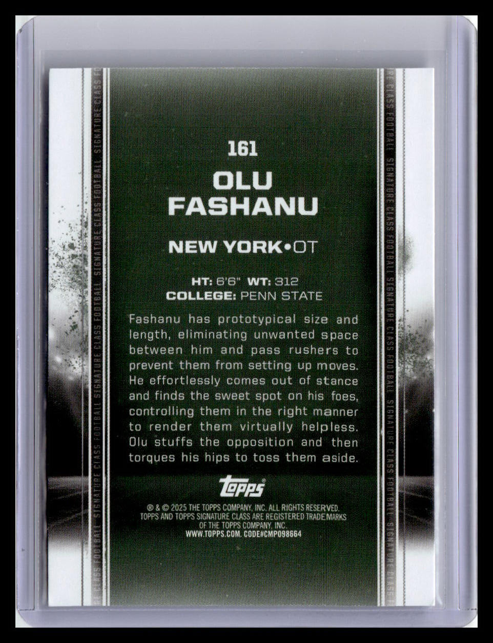 2024 Topps Signature Class #161 Olu Fashanu (RC)