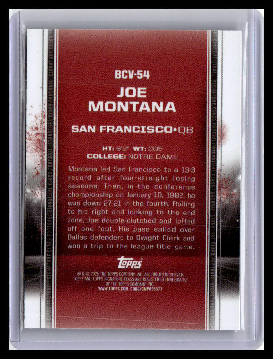 2024 Topps Signature Class - Base Chrome Variation #BCV-54 Joe Montana