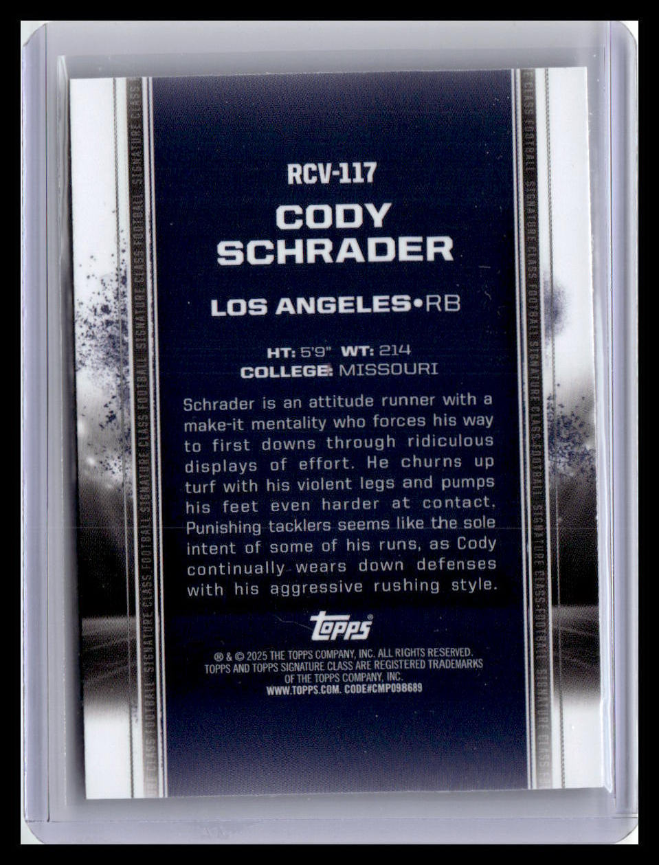 2024 Topps Signature Class #RCV-117 Cody Schrader (RC)