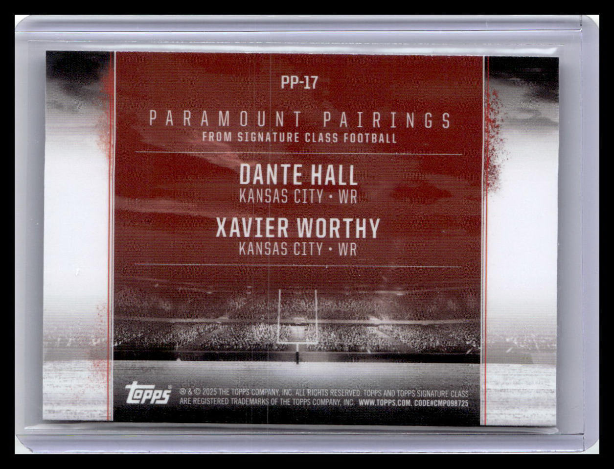 2024 Topps Signature Class Paramount Pairing #PP-17 Xavier Worthy / Dante Hall