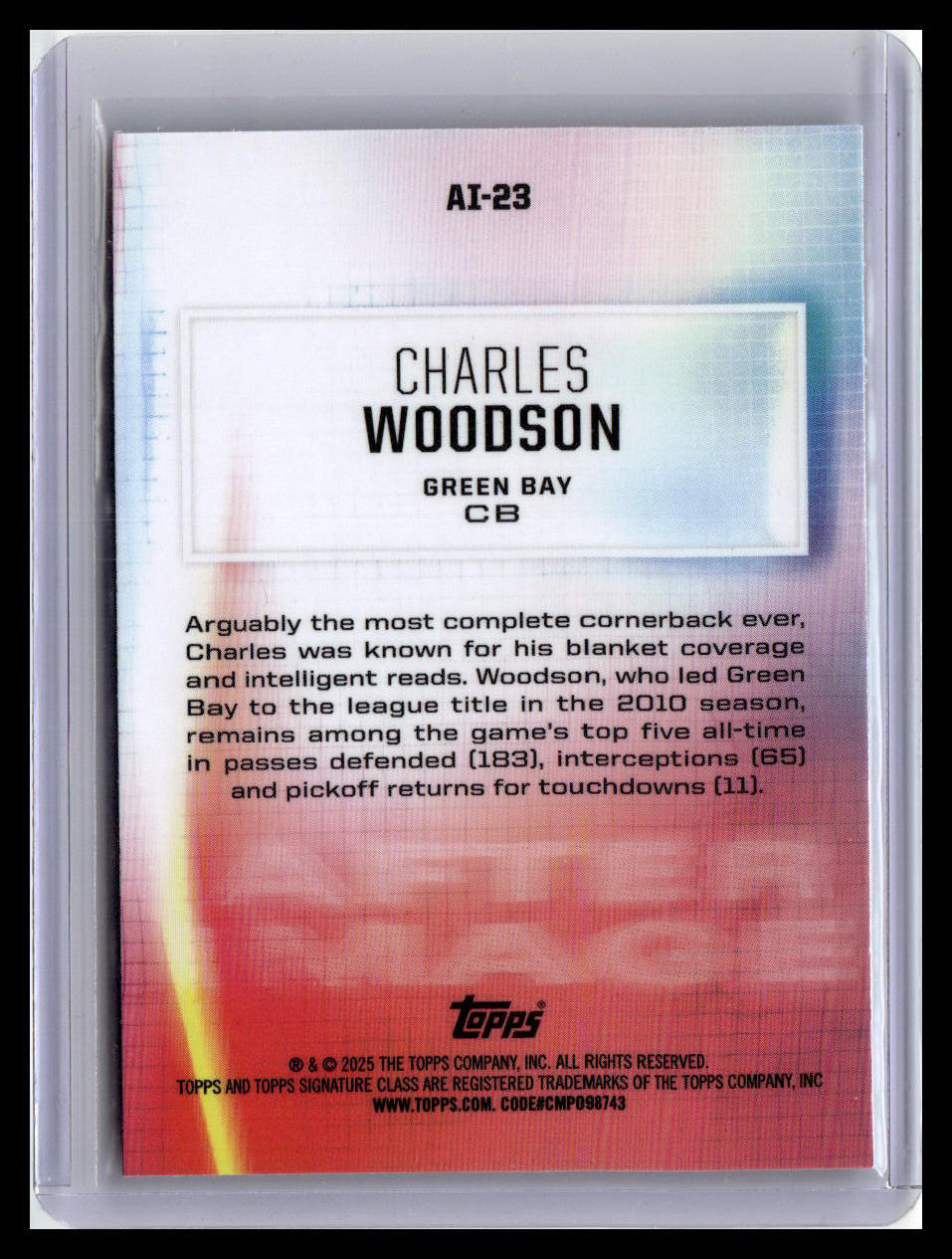 2024 Topps Signature Class #AI-23 Charles Woodson After Image