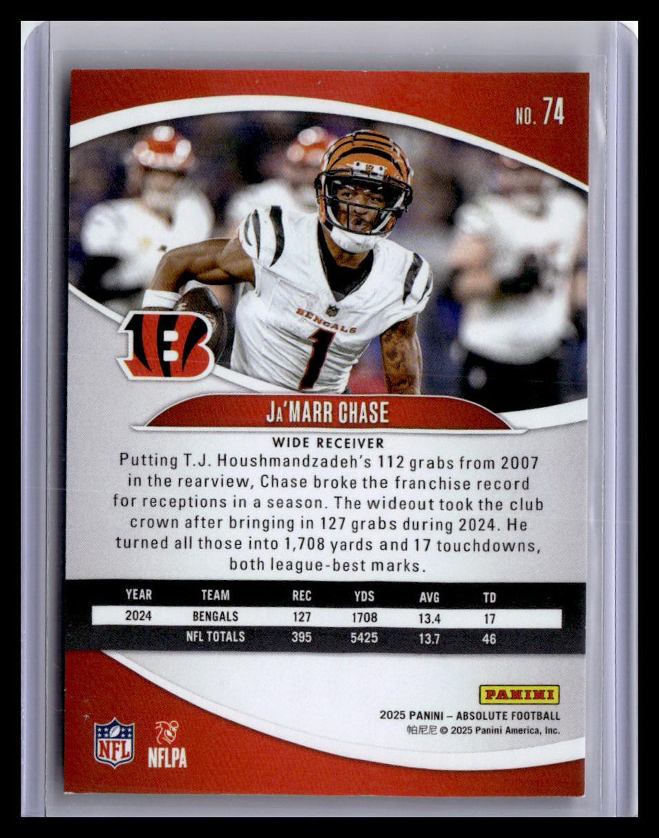 2025 Panini Absolute #74 Ja'Marr Chase Retail