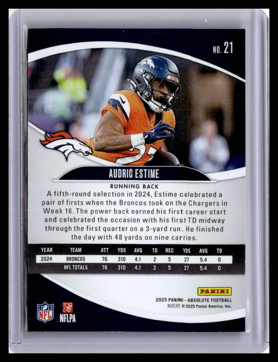 2025 Panini Absolute #21 Audric Estime Retail